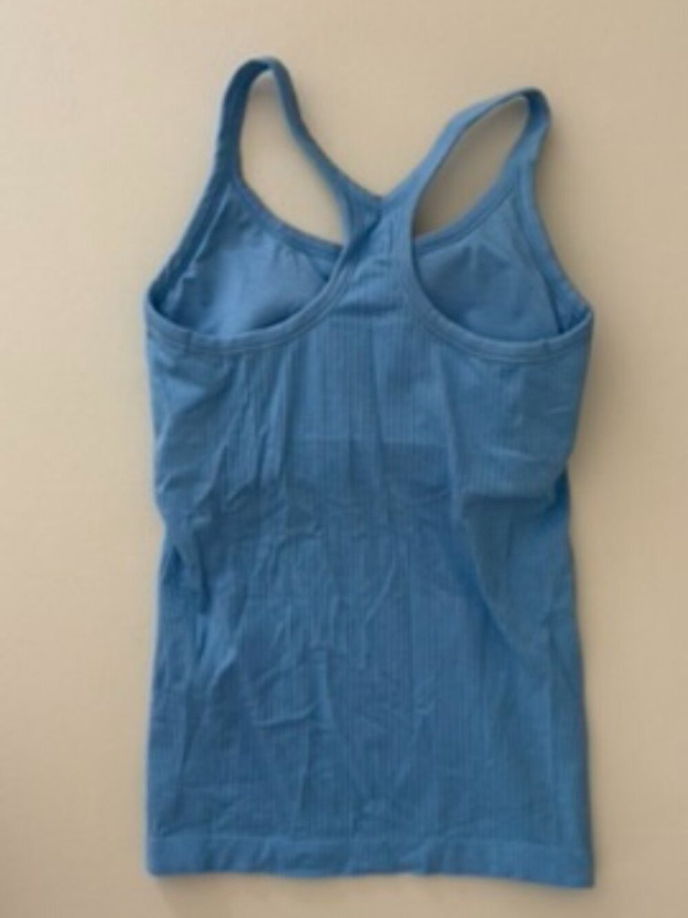 Lululemon Blue Ribbed Racerback Tank Built-In Bra Size 6 - Picture 2 of 3